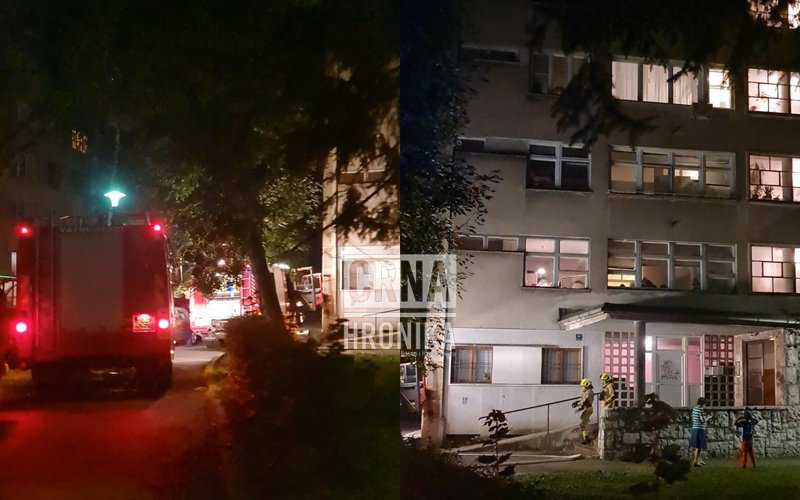 Požar u stambenoj zgradi na Grbavici, više ekipa vatrogasaca na terenu