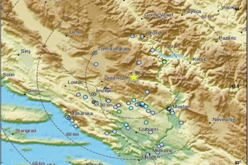 ZEMLJOTRES U BiH: 3.5 stepeni po Richterovoj skali