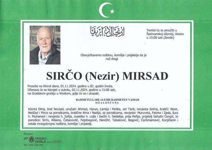 Preminuo Mirsad Sirčo predsjednik RS BiH i legendarni rukometni golman