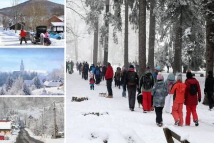 FOTO Zimska idila u Gorskom kotaru: Delnice pune izletnika, u Mrkoplju
