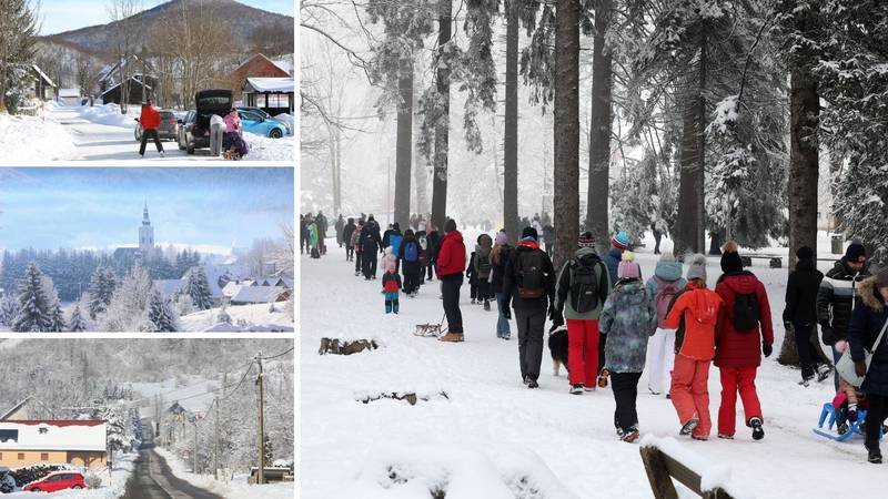 FOTO Zimska idila u Gorskom kotaru: Delnice pune izletnika, u Mrkoplju