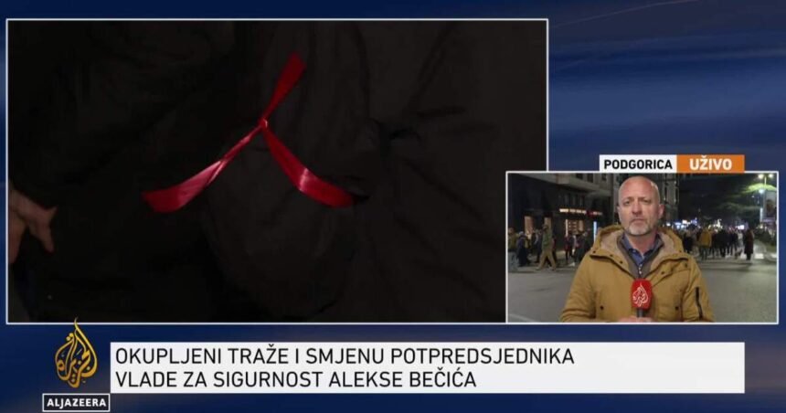Protest u Podgorici: Crvene poveznice kao poruka nadležnima