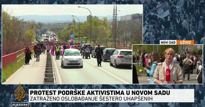 Na protestu u Novom Sadu zatraženo oslobađanje studenta i pet aktivista