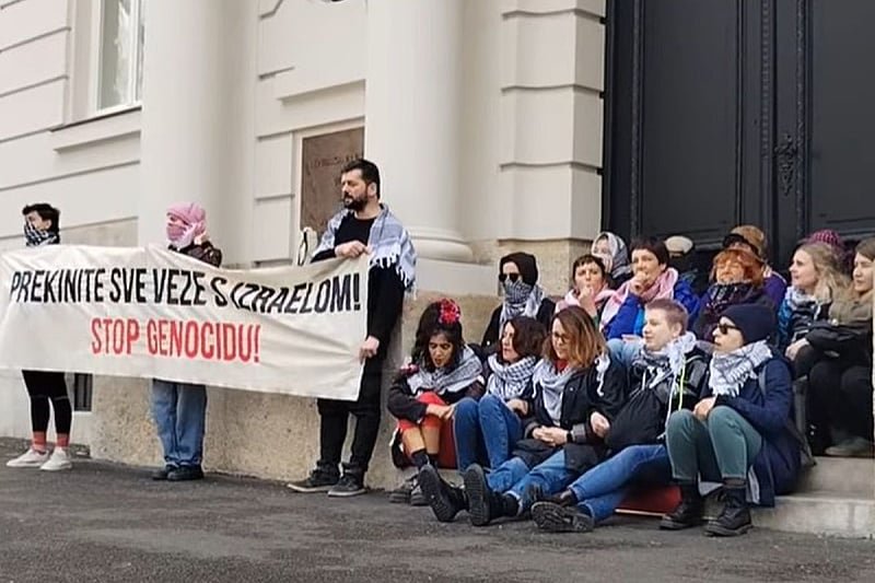 Zagreb: Privedeno 17 demonstranata koji su tražili prekid odnosa Hrvatske s Izraelom