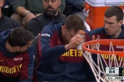 VIDEO Nikola Jokić komunicirao s Darijom Šarićem pa odjednom izgubio živce i bacio bočicu!