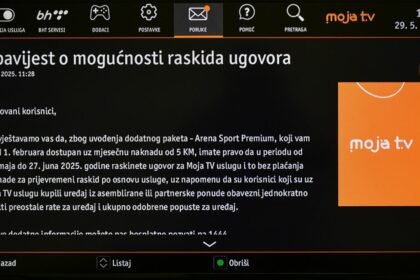 BH Telecom: Korisnici Moja TV mogu besplatno raskinuti ugovor