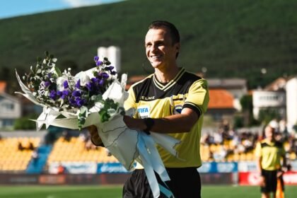 Posušje prije utakmice uz cvijeće čestitalo Irfanu Peljti na suđenju finala Konf. lige