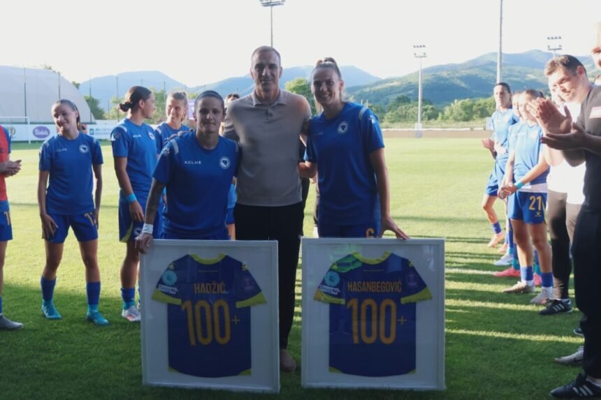 Aida Hadžić i Melisa Hasanbegović dobile uokvirene dresove sa brojem 100+