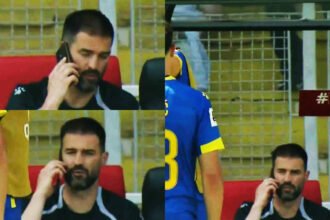Milenković tokom utakmice pričao na mobitel