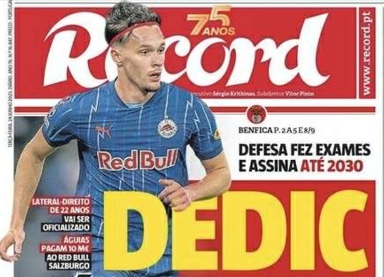 Dedić danas na naslovnicama u Portugalu, transfer kontra planovima Barbareza