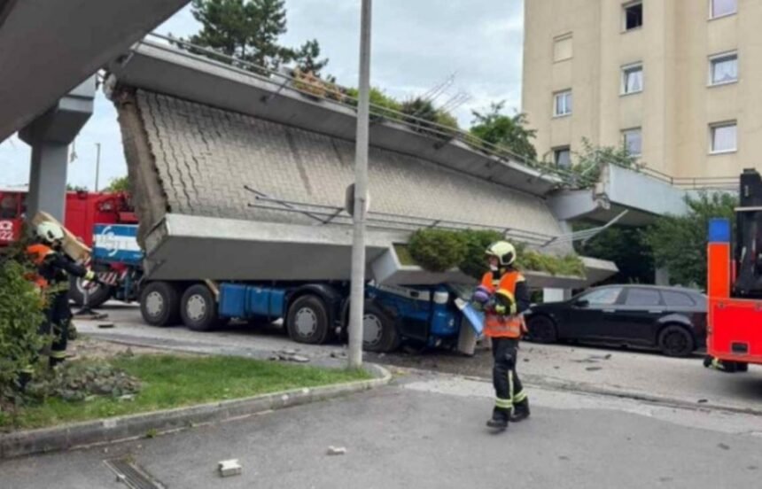 STRAVIČNO U LINZU: Most se srušio na kamion, teško povrijeđene dvije osobe