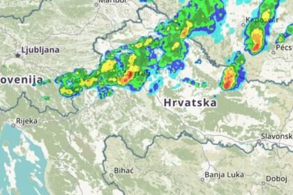 Jak pljusak pogodio dijelove Zagreba, pogledajte na karti što je došlo iznad Hrvatske
