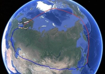 Je li od Helsinkija do Tokija brže letjeti preko sjevernog pola ili Azije?