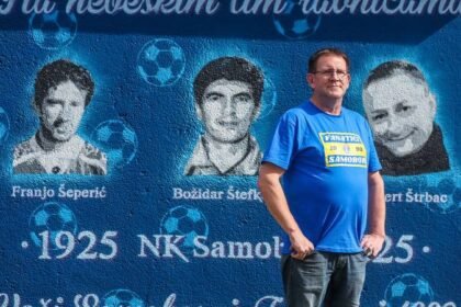‘Fanatici’ na čelu s Dragom Koščicom poklonili mural NK Samoboru za 100 godina kluba