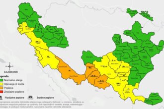 Mapa ugroženih područja: Agencija upozorila na moguće poplave u BiH
