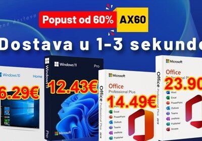 Originalni Windows ključ za 6,29 € i Office Pro ključ za 14,49 €