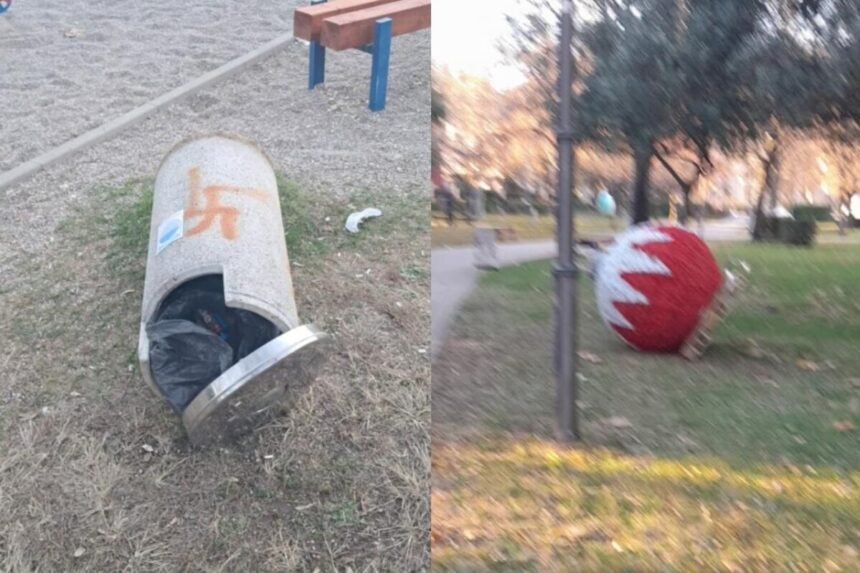 Sramota u srcu Mostara: Uništavaju ukrase u Zrinjevcu