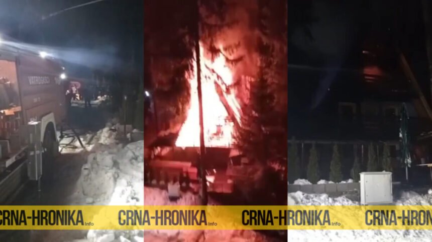 Požar na Vlašiću: Vikendica u potpunosti zahvaćena vatrom, vatrogasci odustali od gašenja