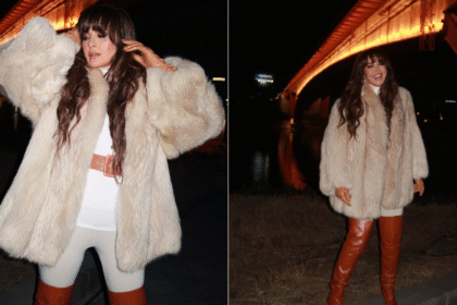 Čizme preko kolena su u trendu, a ovaj model nosi Aleksandra Radović